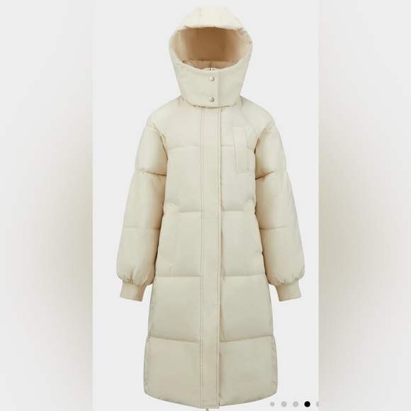 Premium fashion winter classic hooded long down puffer, NWT Cream, XXL (… - Picture 1 of 4